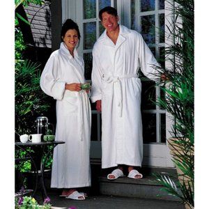 Spa Robe Organic White Cotton  Full-Length